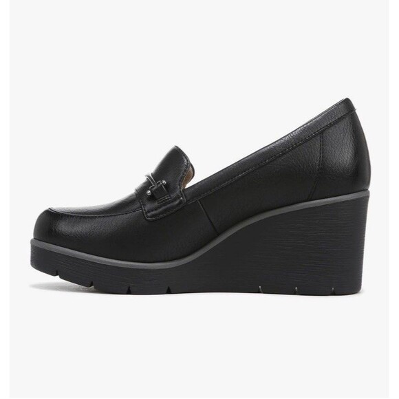 SOUL Naturalizer Achieve Women’s 6.5 M Black Wedge Loafers Vegan Shoes NWB - Picture 3 of 12